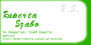 ruperta szabo business card